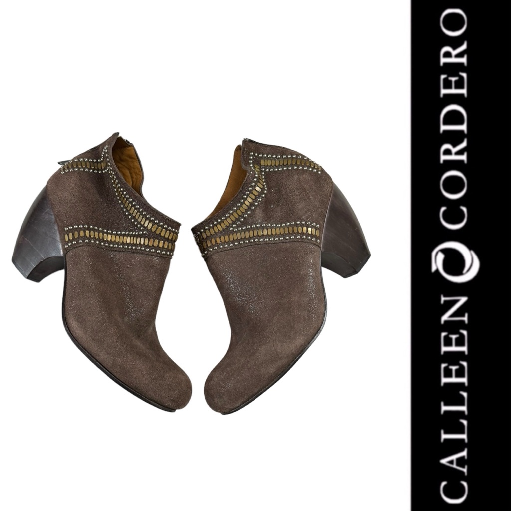 Calleen Cordero Metallic Brown Handcrafted Sombra Ankle Boots 95